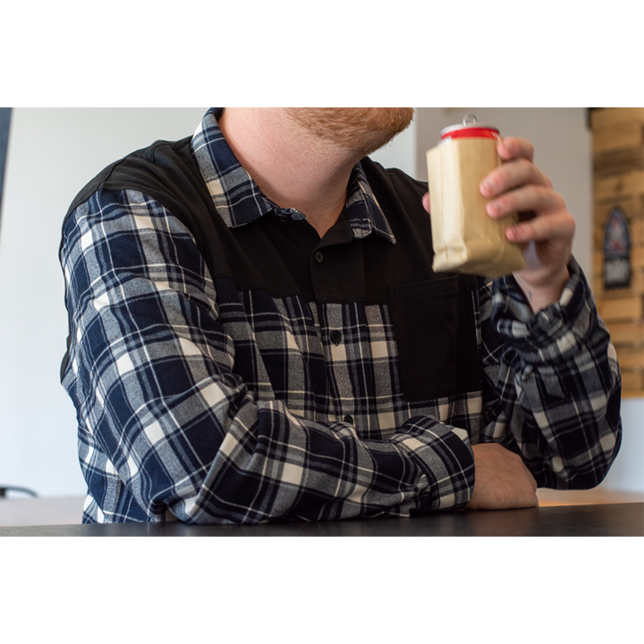 FlexTop Flannel - Navy & White