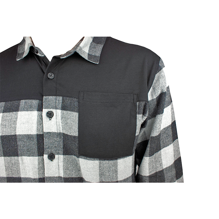 FlexTop Flannel - Grey & Black
