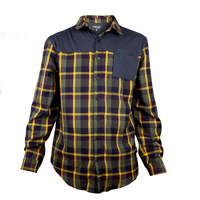 FlexTop Flannel - Gold & Olive